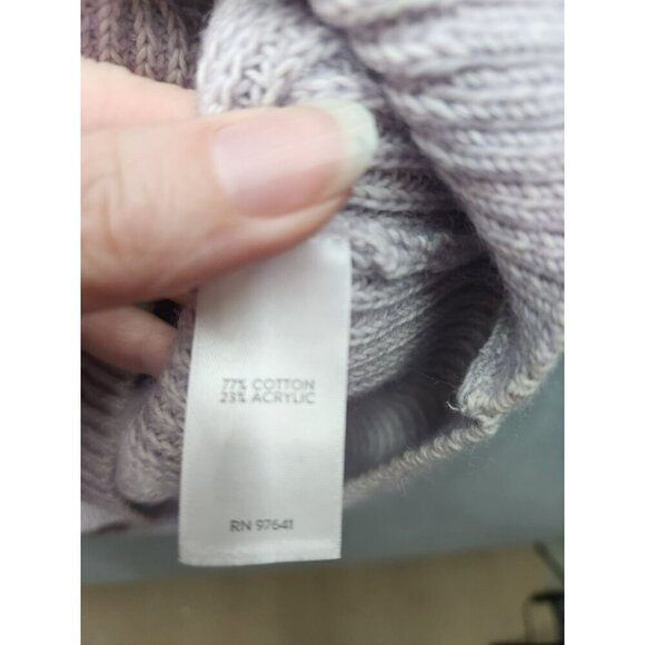 J. Jill Womens XL Cable Knit Sweater Purple 77% Cotton 23% Acrylic - Picture 3 of 4